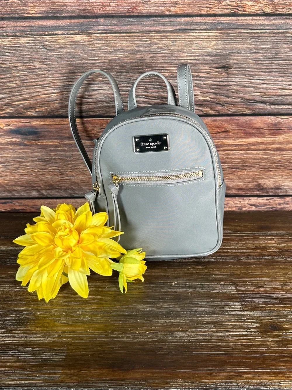 kate spade mini backpack bradley Wilson Road Back Pack Bag in Black  karat light gold plated hardwareBackpack with zipper closureFront exterior zip pocket Kate Spade Mini Bradley Backpack